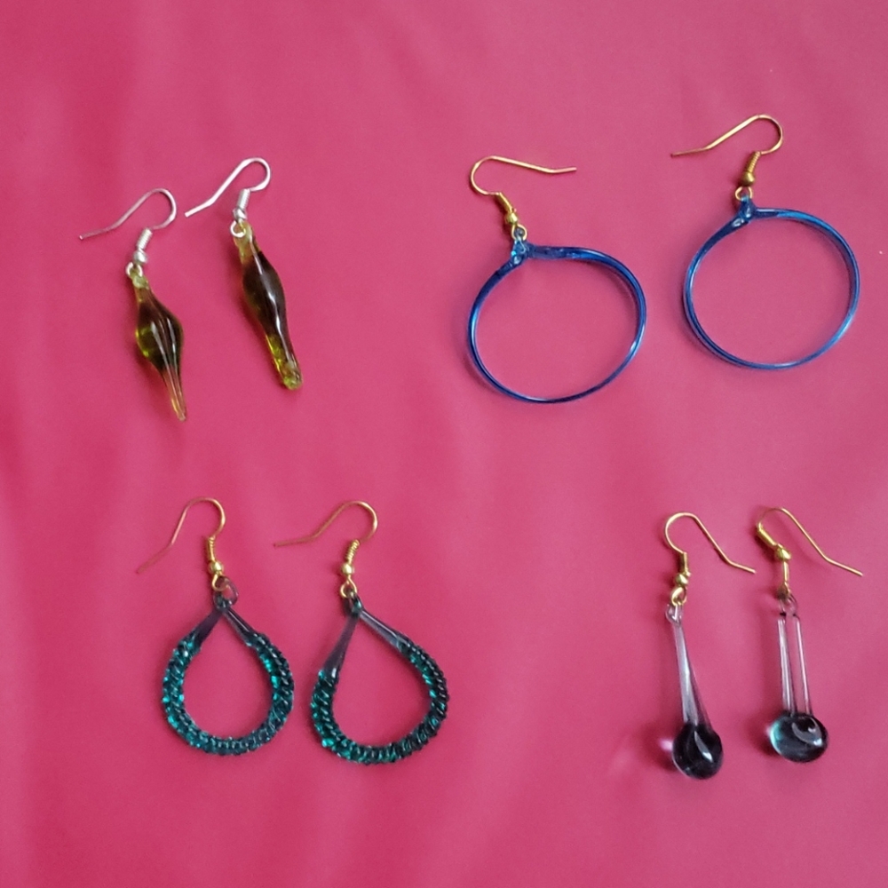 Assorted Shapes & Colors Glass Earrings